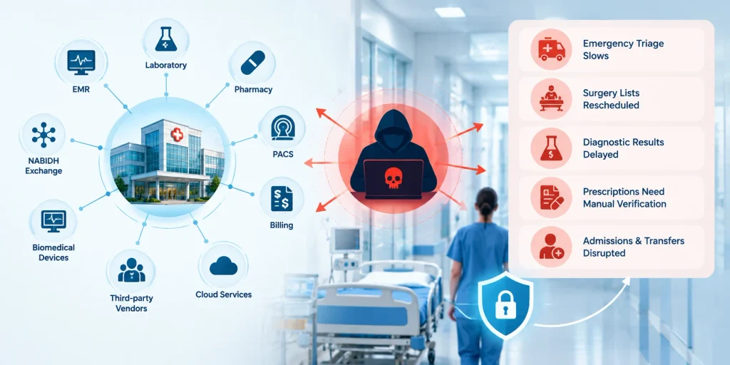 Ransomware disrupts hospital care and data